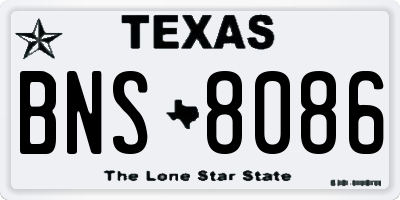 TX license plate BNS8086