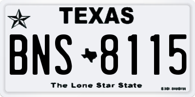 TX license plate BNS8115