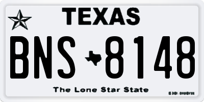TX license plate BNS8148