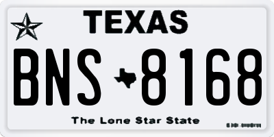 TX license plate BNS8168