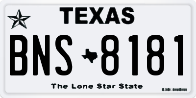 TX license plate BNS8181