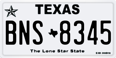 TX license plate BNS8345