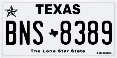 TX license plate BNS8389