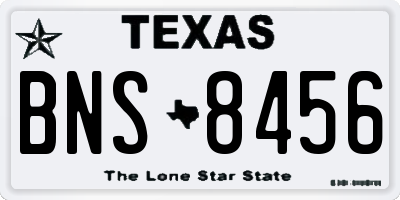 TX license plate BNS8456