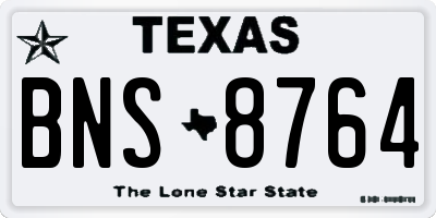 TX license plate BNS8764