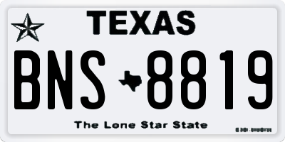 TX license plate BNS8819