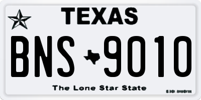 TX license plate BNS9010