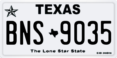 TX license plate BNS9035
