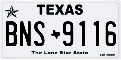 TX license plate BNS9116