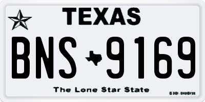 TX license plate BNS9169