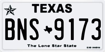 TX license plate BNS9173