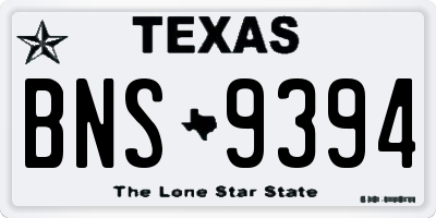 TX license plate BNS9394