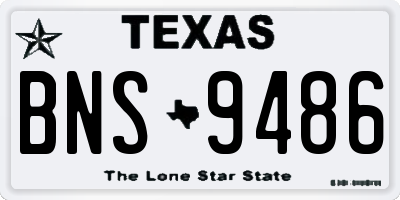 TX license plate BNS9486