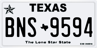 TX license plate BNS9594