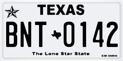 TX license plate BNT0142