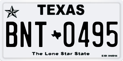 TX license plate BNT0495