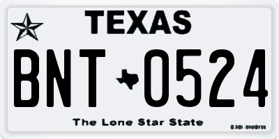 TX license plate BNT0524