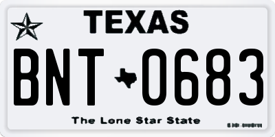 TX license plate BNT0683