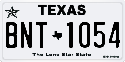 TX license plate BNT1054