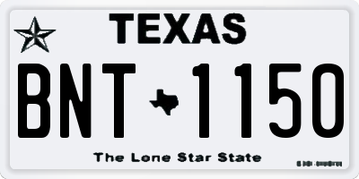 TX license plate BNT1150