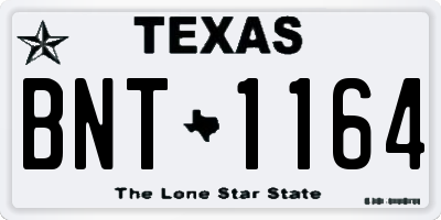 TX license plate BNT1164