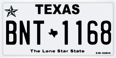 TX license plate BNT1168