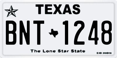 TX license plate BNT1248