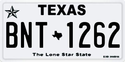 TX license plate BNT1262
