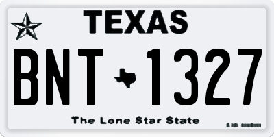 TX license plate BNT1327