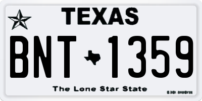 TX license plate BNT1359