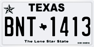 TX license plate BNT1413