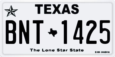 TX license plate BNT1425