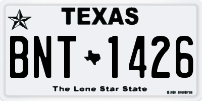 TX license plate BNT1426