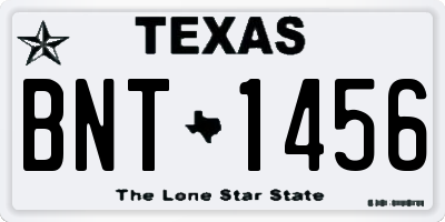 TX license plate BNT1456