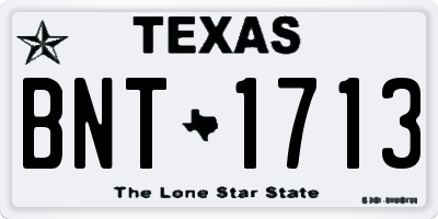 TX license plate BNT1713