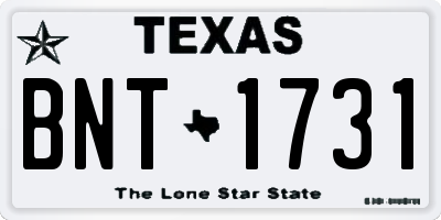 TX license plate BNT1731