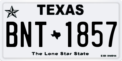 TX license plate BNT1857
