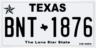 TX license plate BNT1876