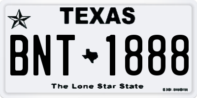 TX license plate BNT1888
