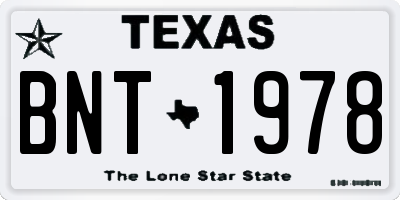 TX license plate BNT1978