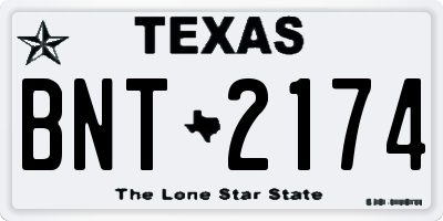 TX license plate BNT2174