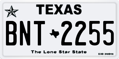 TX license plate BNT2255