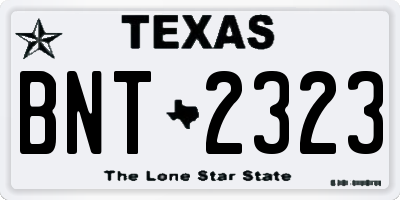 TX license plate BNT2323