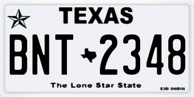 TX license plate BNT2348