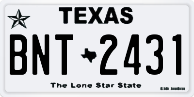 TX license plate BNT2431