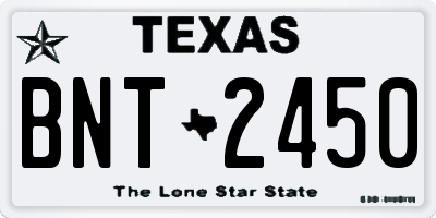 TX license plate BNT2450