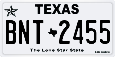 TX license plate BNT2455