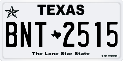 TX license plate BNT2515