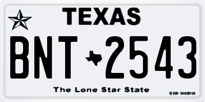 TX license plate BNT2543