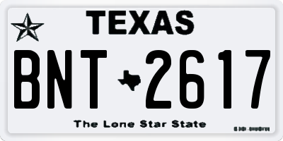 TX license plate BNT2617